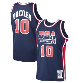 Men's Mitchell & Ness Clyde Drexler Navy USA Basketball Home 1992 Dream Team Authentic Jersey