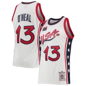Men's Mitchell & Ness Shaquille O'Neal White USA Basketball 1996 Hardwood Classics Authentic Jersey