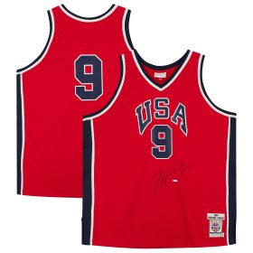 Michael Jordan Red Chicago Bulls Autographed Team USA 1984 Jersey