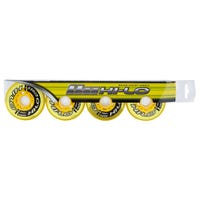 Mission Hi-Lo Street Outdoor Hard 82A Roller Hockey Wheel - Yellow - 4 Pack Size 80mm
