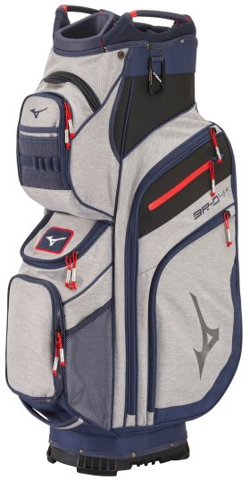 Mizuno Br-D4C Cart Bag 2022 in Heather Grey/Navy/Red