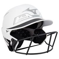 Mizuno F6 Adult Fastpitch Softball Batting Helmet in White/Black Size Large/X-Large