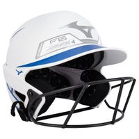 Mizuno F6 Adult Fastpitch Softball Batting Helmet in White/Blue Size Large/X-Large