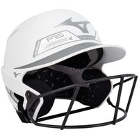 Mizuno F6 Adult Fastpitch Softball Batting Helmet in White/Gray Size Small/Medium