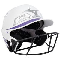 Mizuno F6 Adult Fastpitch Softball Batting Helmet in White/Purple Size Large/X-Large