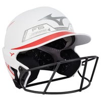 Mizuno F6 Adult Fastpitch Softball Batting Helmet in White/Red Size Small/Medium