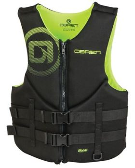 O'Brien Traditional Neo Life Jacket for Men - Black/Yellow - L