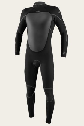 Oneill Wetsuits Mens Heat 3/2mm Back Zip Fullsuit in Black
