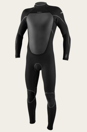 Oneill Wetsuits Mens Heat 4/3mm Back Zip Fullsuit in Black / Medium