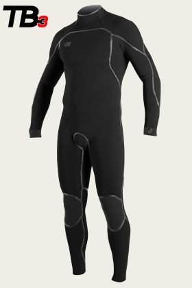 Oneill Wetsuits Mens Psycho One Back Zip 3/2mm Fullsuit in Black / LT