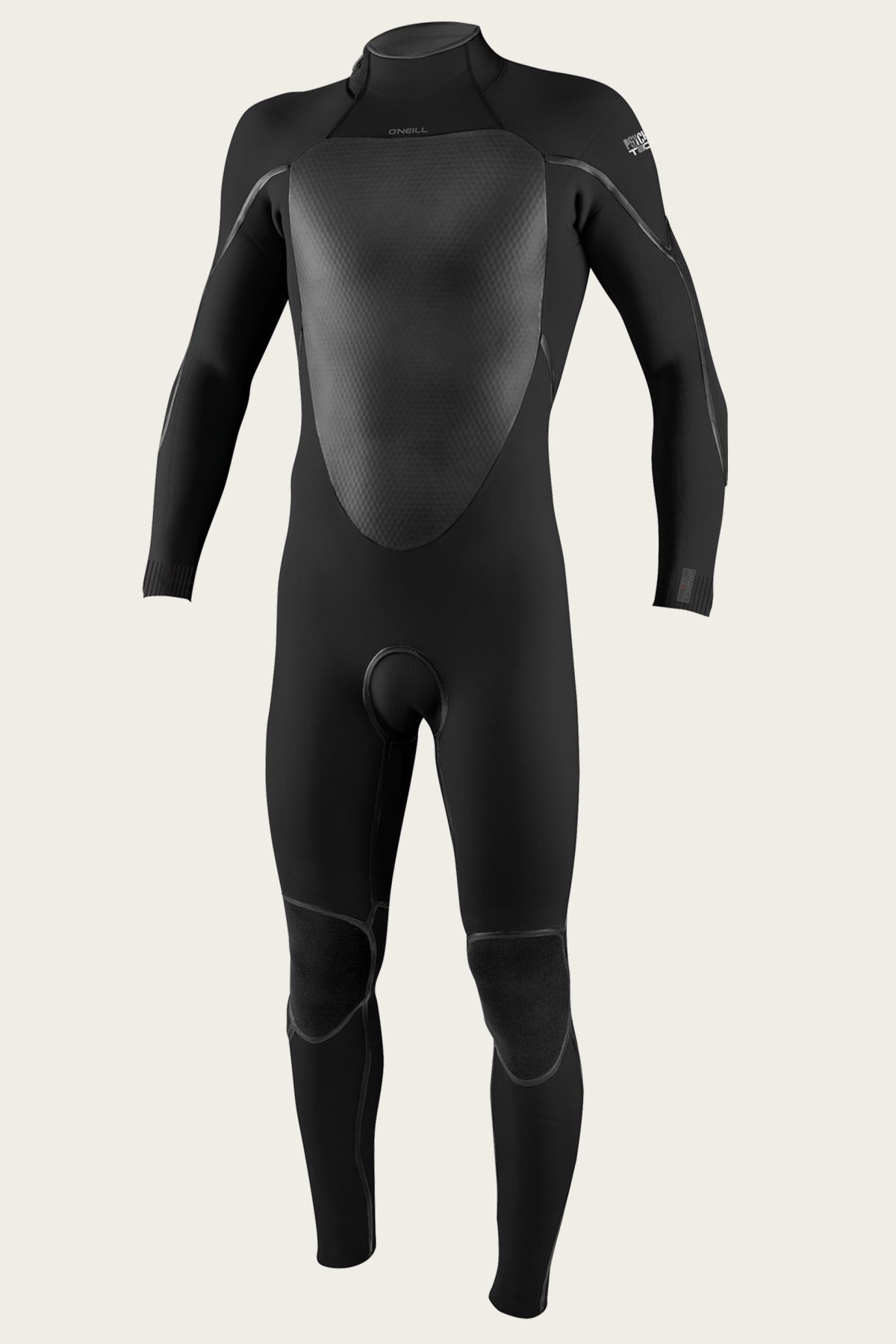 Oneill Wetsuits Mens Psycho Tech Back Zip 4/3mm Fullsuit in Black / LT