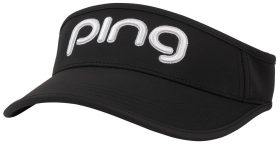 PING Women's Tour Sport Golf Visor 2022, Spandex/Polyester in Black/White
