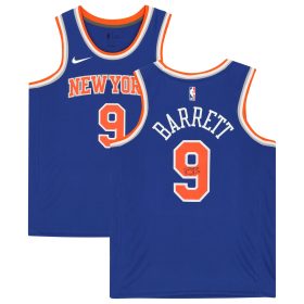 RJ Barrett New York Knicks Autographed Nike 2021-2022 Blue Icon Swingman Jersey