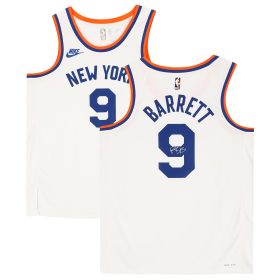 RJ Barrett New York Knicks Autographed Nike White Year 0 Swingman Jersey