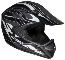 Raider RX1 MX Off-Road Helmet for Adults - Black/Silver - Medium