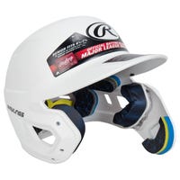 Rawlings Mach Adjust Matte Senior Batting Helmet w/ EXT Flap in White Size Senior (Left Handed Batter)