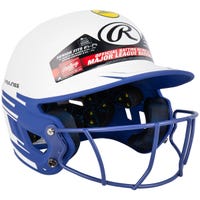 Rawlings Mach Ice Matte Senior Fastpitch Batting Helmet in White/Blue