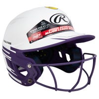 Rawlings Mach Ice Matte Senior Fastpitch Batting Helmet in White/Purple