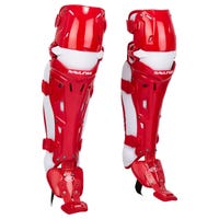 Rawlings Mach Intermediate Catcher's Leg Guards in Red Size 16 in