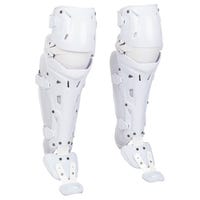 Rawlings Mach Intermediate Catcher's Leg Guards in White Size 16 in
