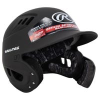 Rawlings R16 Reverse Matte Senior Batting Helmet in Black