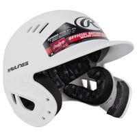 Rawlings R16 Reverse Matte Senior Batting Helmet in White
