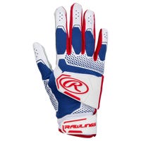 Rawlings Workhorse Pro Women's Batting Gloves - 2022 Model in Red/White Blue Size Large