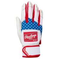 Rawlings Workhorse Youth Baseball Batting Gloves - 2022 Model in Red/White Blue Size Large