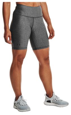 Under Armour HeatGear Armour Bike Shorts for Ladies - Charcoal Light Heather/Metallic Silver - XS