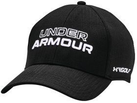 Under Armour Men's Jordan Spieth Golf Hat, 100% Polyester in Black/White, Size M/L