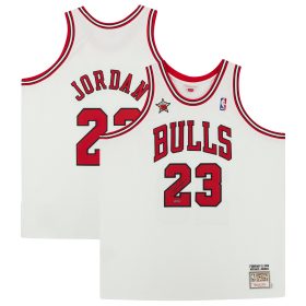 Upper Deck Michael Jordan White Chicago Bulls Autographed Mitchell & Ness Hardwood Classics 1998 All-Star Game Jersey