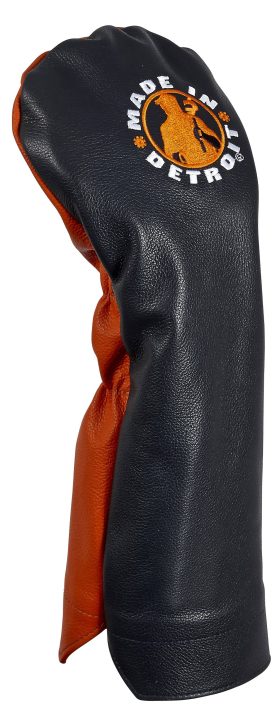 Winston Collection Leather Made In Detroit Driver Headcovers in Navy/Orange