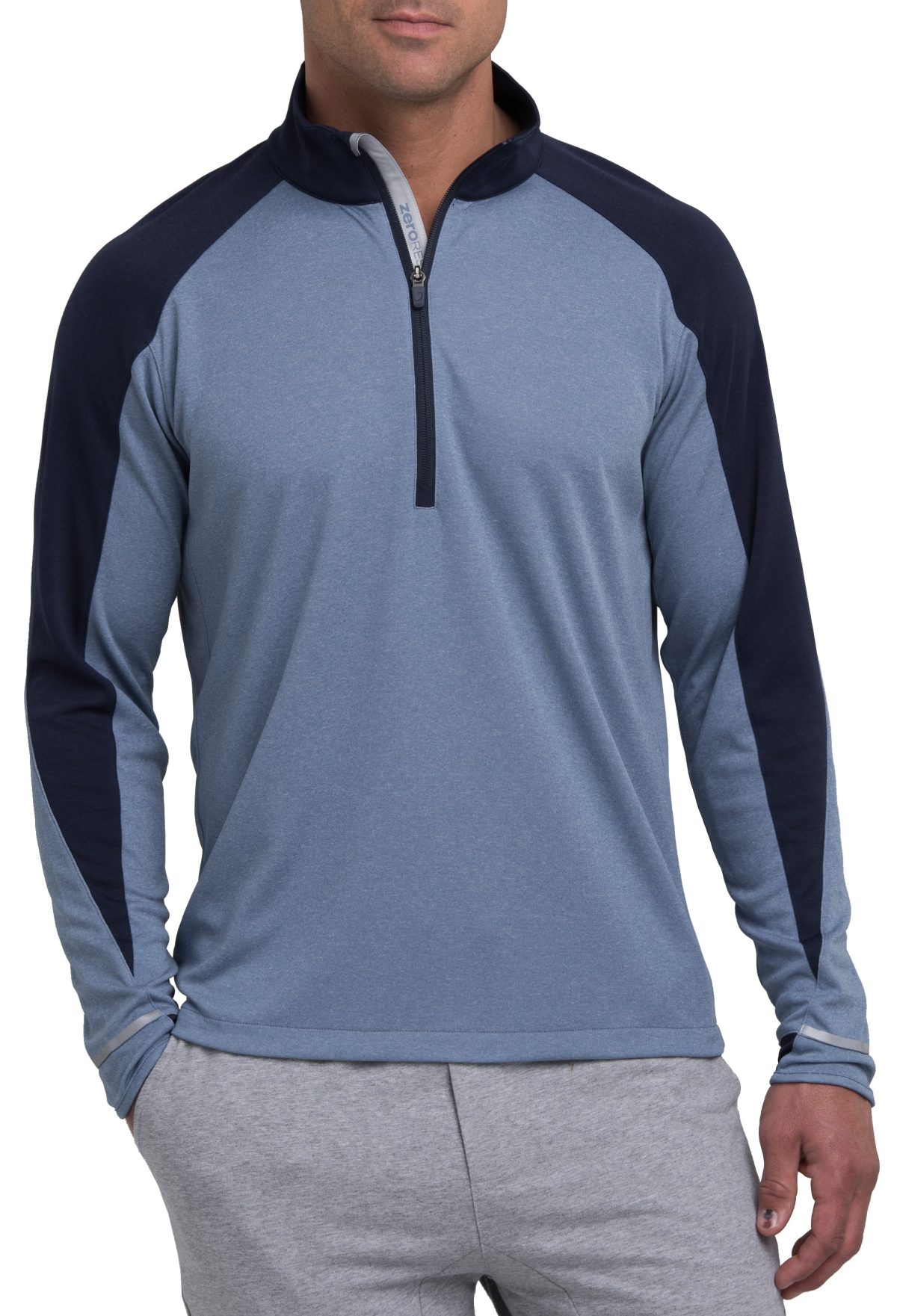 Zero Restriction Men's Z425 1/4 Zip Golf Pullover, 100% Polyester in Peconic Blue, Size S