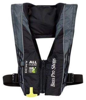 Bass Pro Shops AM33 All-Clear Inflatable Life Vest - Black