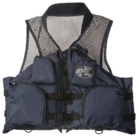 Bass Pro Shops Deluxe Mesh Fishing Life Vest for Adults - Navy - 2XL