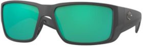 Costa Del Mar Blackfin Pro 580G Polarized Sunglasses, Men's, Matte Black/Green Mirror