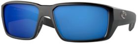 Costa Del Mar Fantail PRO 580G Polarized Sunglasses, Men's, Matte Black/Blue Mirror