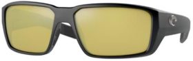 Costa Del Mar Fantail PRO 580G Polarized Sunglasses, Men's, Matte Black/Sunrise Silver Mirror