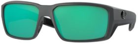 Costa Del Mar Fantail PRO 580G Polarized Sunglasses, Men's, Matte Gray/Green Mirror