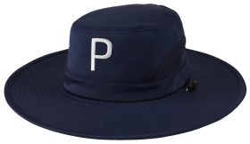 Puma Men's Aussie P Golf Bucket Hat, Polyester/Elastane in Navy Blazer
