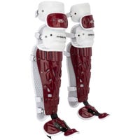 Rawlings LGVEL Velo Adult Catcher's Leg Guard in Red/White Size 16 1/2 in