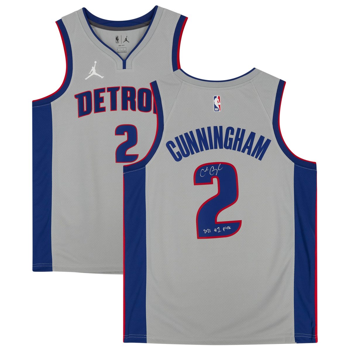 Cade Cunningham Detroit Pistons Autographed Jordan Brand Gray Statement Swingman Jersey with "2021 #1 Draft Pick" Inscription