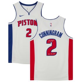 Cade Cunningham Detroit Pistons Autographed Nike White Association Swingman Jersey with "2021 #1 Draft Pick" Inscription