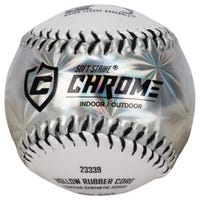 Franklin MLB Soft Strike Chrome Tee Ball in Silver/Black Size 9 in