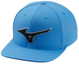 Mizuno Men's Tour Flat Snapback Golf Hat, Spandex/Polyester in Cali Blue
