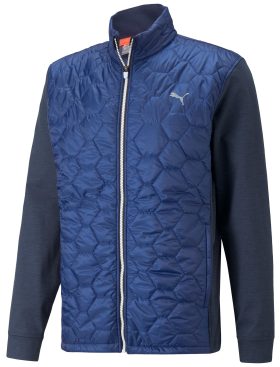 Puma Men's Cloudspun Wrmlbl Golf Jacket, 100% Polyester in Blazing Blue, Size S