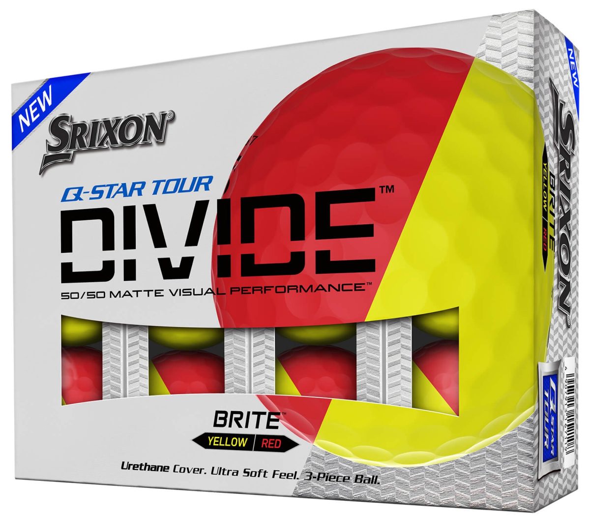 Srixon Men's Q-Star Tour Divide Golf Balls in Yellow/Red