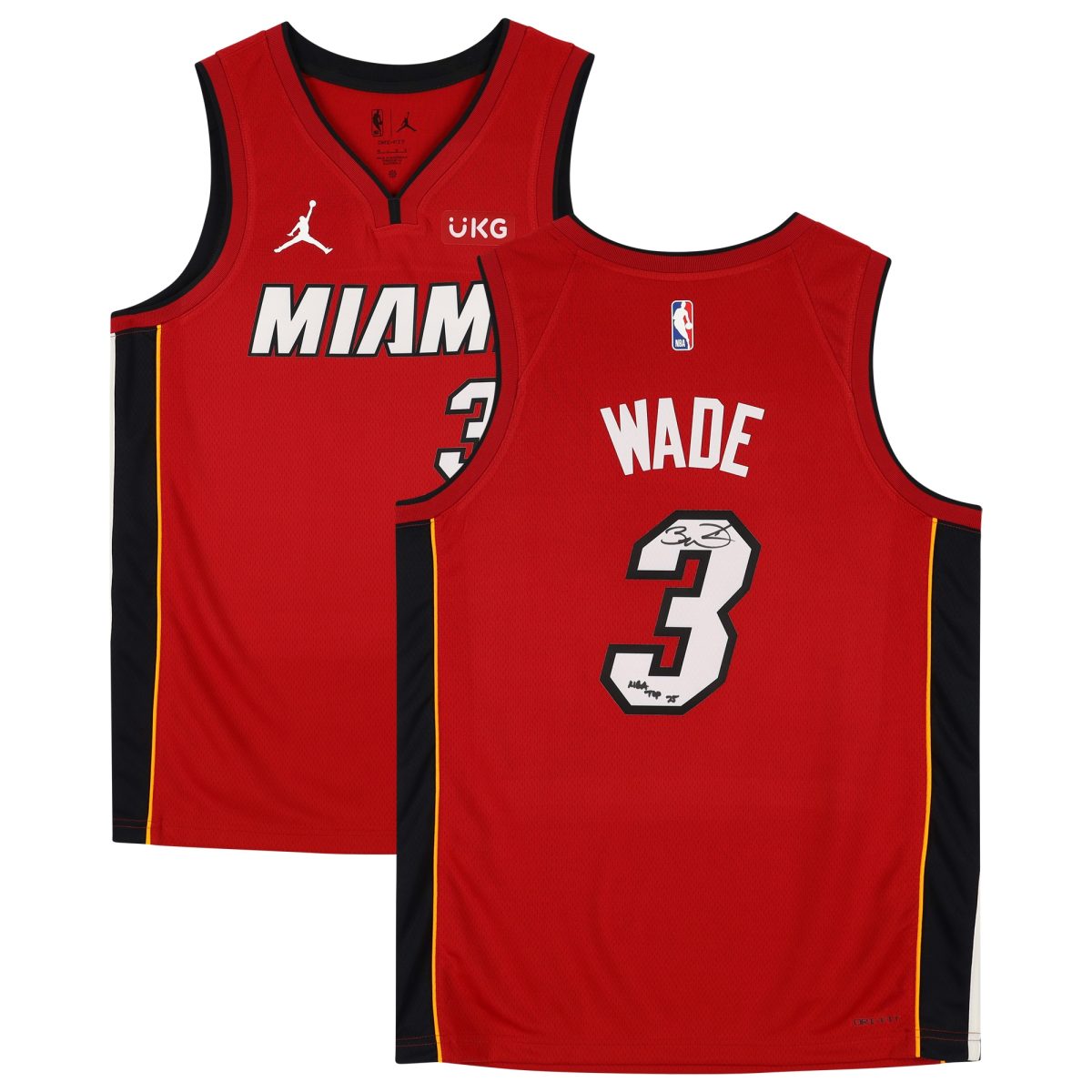 Dwyane Wade Red Miami Heat Autographed Jordan Brand 2020-2021 Statement Swingman Jersey with "NBA Top 75" Inscription