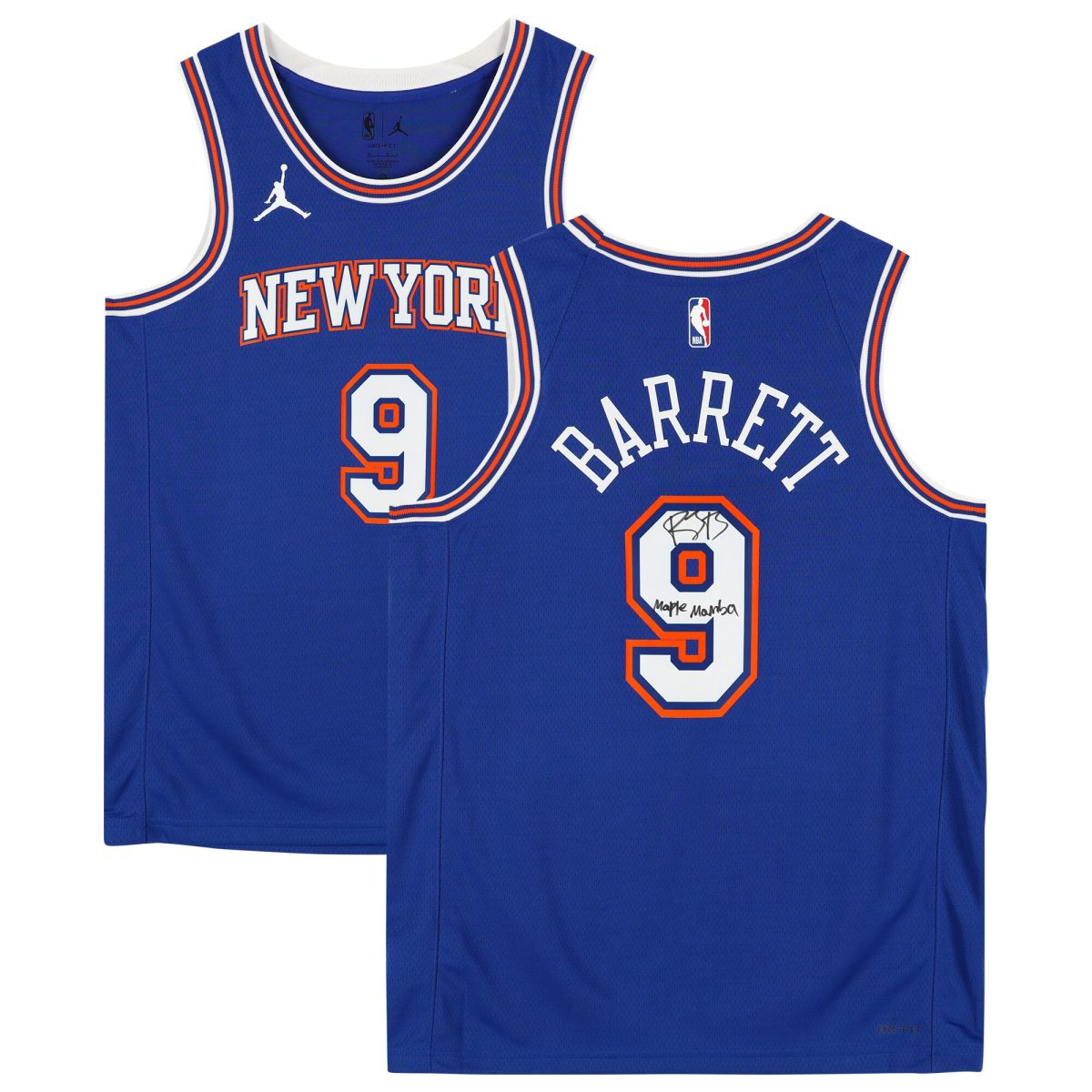 R.J. Barrett Blue New York Knicks Autographed Jordan Brand 2020-2021 Statement Swingman Jersey with "Maple Mamba" Inscription