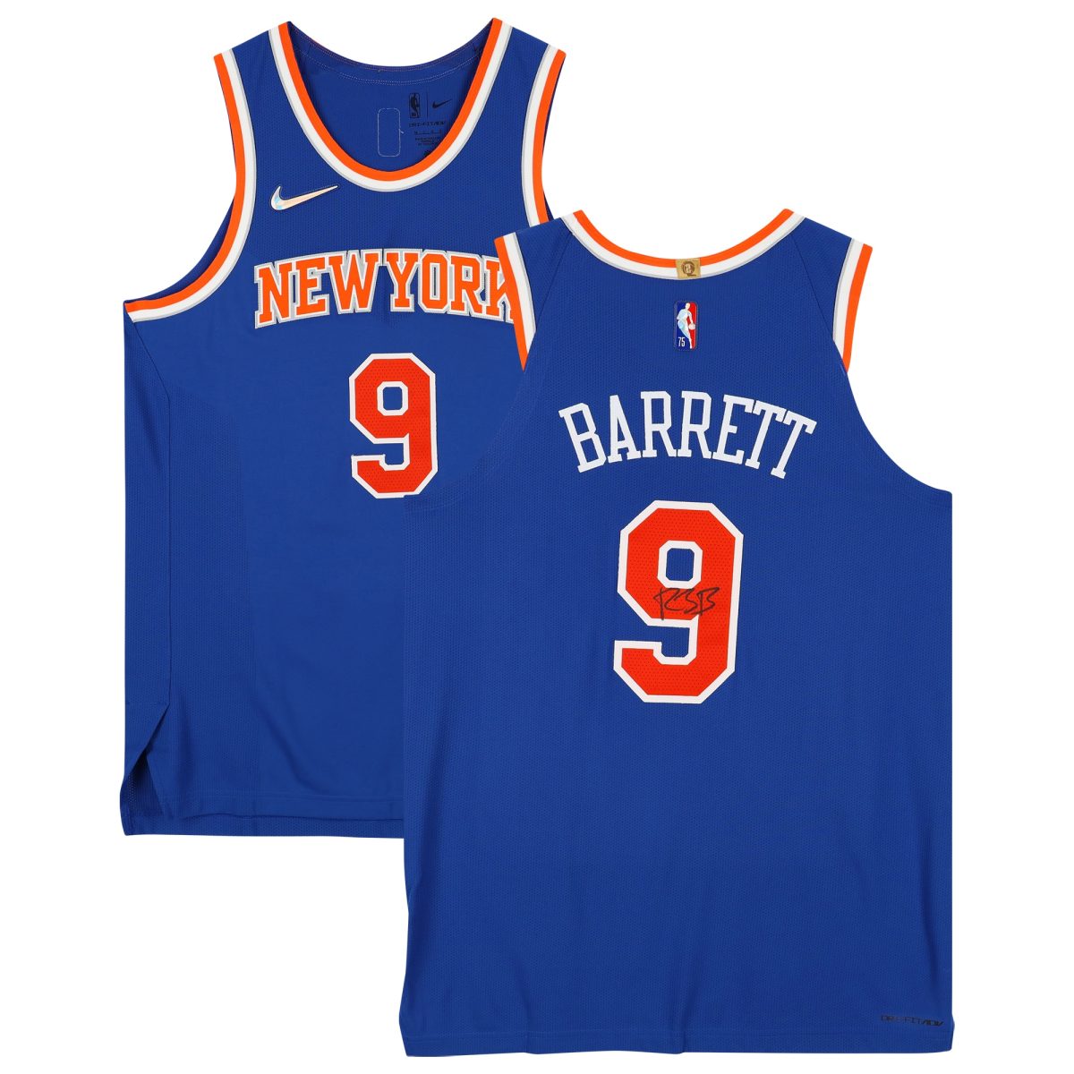 R.J. Barrett Blue New York Knicks Autographed Nike Diamond Authentic Jersey